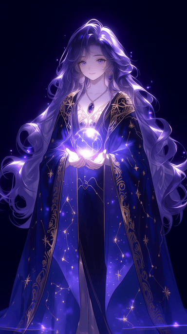 Luna holding a crystal